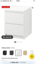 IKEA Malm 2-Drawer Bedside Table Chest Oak 2x