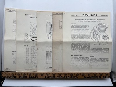 1948 DeVilbiss Air Compressor Instruction Owners Manual Guide Vintage