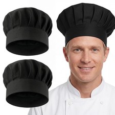 2PCS Chef Hats for Men, Chef Hat Adjustable Elastic Chefs Hat,Baker Kitchen C...