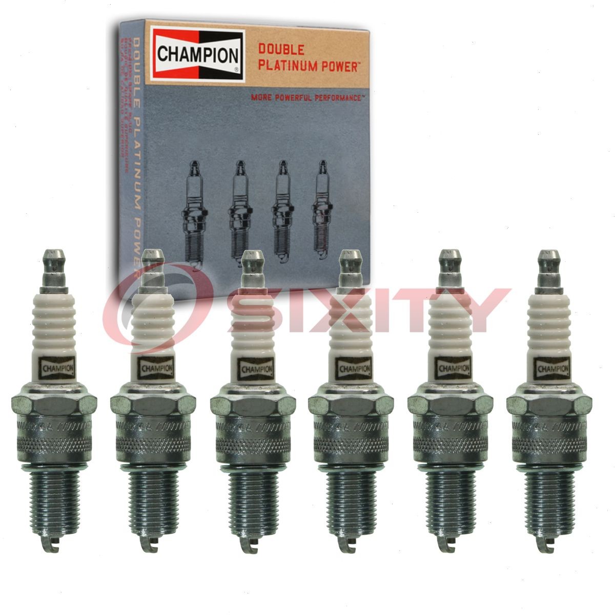 6 pc Champion Double Platinum Spark Plugs for 1968-1974 Dodge D200 Pickup oi