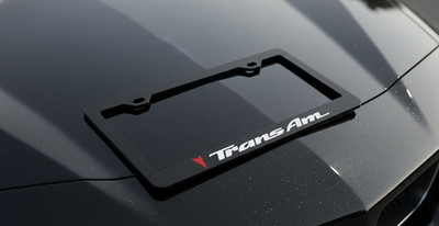 Pontiac Trans Am Logo License Plate Frame Smooth Black Metal