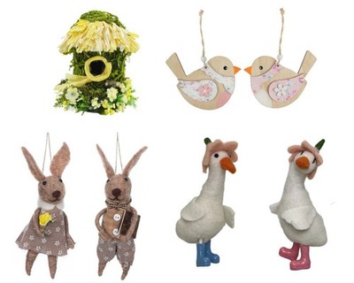 Ostern Filz Holz Basteln - hängende Biene Hase Ente Küken Häschen Ei - Wohndeko