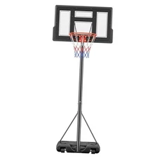  Portable Basketball Hoop Outdoor 6.1-10FT Adjustable Height, 44 Coal Black