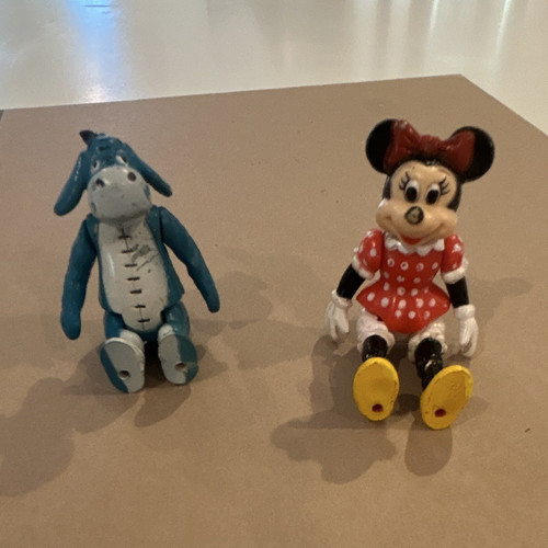 vintage Disney Magic Town Square poseable Minnie Mouse and eeyore figure 1980s