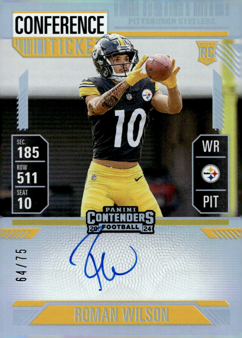 2024 Panini Contenders Conference Ticket #124 Roman Wilson Rookie Auto /75 RC