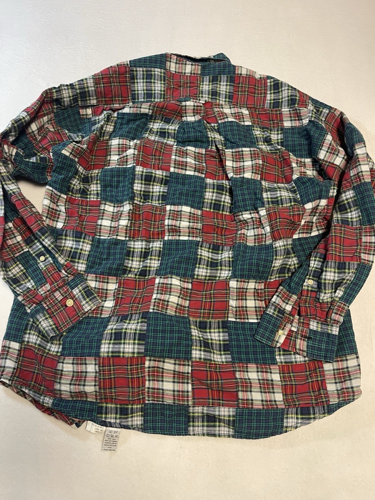 ORVIS- PATCHWORK PATTERN- LONG SLEEVE -BUTTON DOW… - image 2