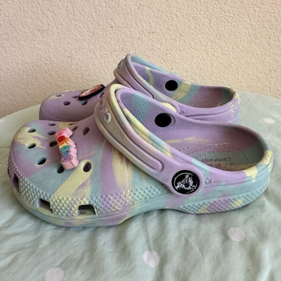 Crocs Classic Clog Unisex Kids Clog Tie-Dye Purple size US 11