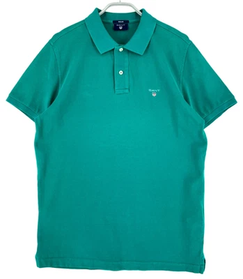 GANT Polo Col Montant Manches Courtes En Jersey Coupe Regular Vert Taille M - Photo 1/4