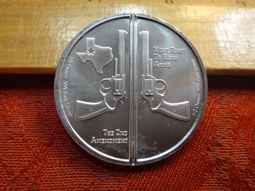 Guns Up America 2nd Amendment One 1 Oz .999 Silver Bullion Round - No Reserve