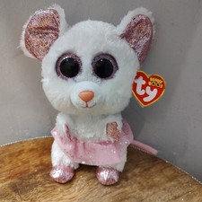 2023 Ty Beanie Boos Nina 6" Plush Stuffed Mouse Ty Silk Hang Tag Pink Sparkle