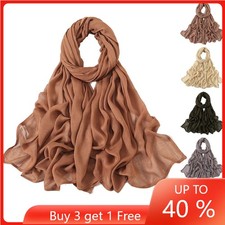 Muslim Women Cotton Long Hijab Headscarf Wrap Shawl Islamic Turban Scarves Stole