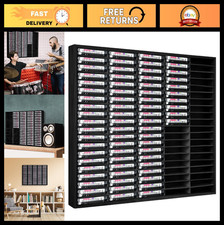 100 Slot Cassette Tape Storage Holder - Wooden Organizer Rack for Audio Tapes