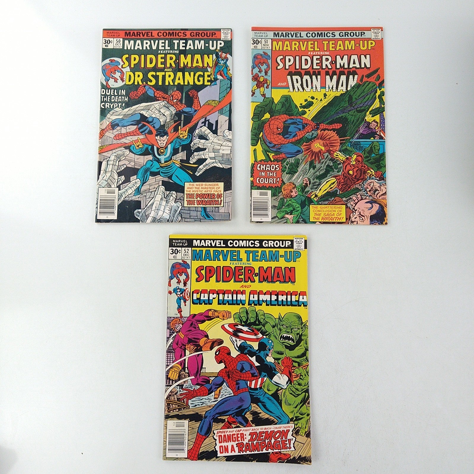 Marvel Team-Up Spider-Man #50 51 52 Lot Iron Man Captain America (1976)