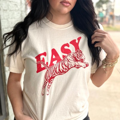 Easy Tiger Graphic Tee | Bold Wild Animal Attitude Shirt
