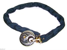 Heavy-Duty Motorcycle or Bicycle Security Chain with Padlock