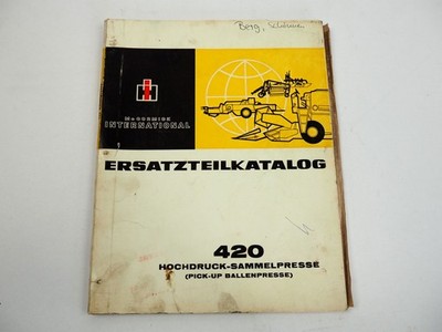 IHC Mc Cormick 420 baler pickup spare parts list spare parts catalogue 1970