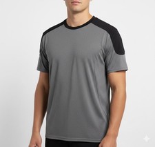 Spyder Active Men s Performance T Shirt Gray Black Short Sleeve Athletic Size LG