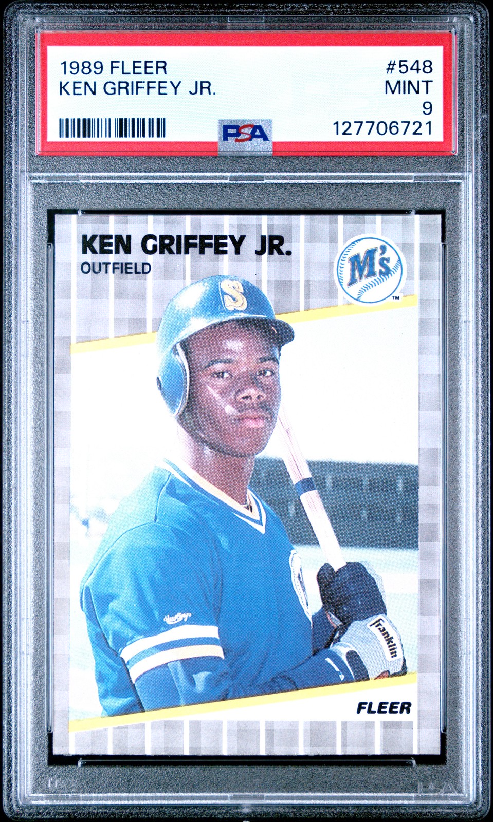 1989 FLEER #548 KEN GRIFFEY JR. ROOKIE RC PSA 9