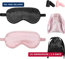 Silk Satin Sleeping Mask Eye Mask Set Include 2 Blindfold Eyeshade Elastic Strap