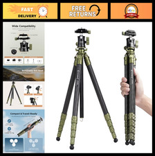 Compact Carbon Fiber Tripod with Ball Head, 53.6" Travel Stand, Max Load 17.6lbs