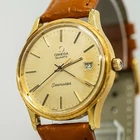 *Working Needs Repair* OMEGA Seamaster Cal.1342 Quartz Push Crown Gold Dial Mens