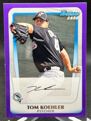  2011 Bowman Prospects PURPLE PARALLEL SP 1st CARD RC Tom Koehler BP24 MARLINS!