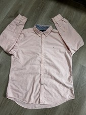 Tommy Hilfiger Men's Custom Fit Long Sleeve Button Up Shirt, Size XL, Pink