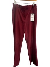 Zara Trousers Burgundy Slim Fit Size S New With Tags T2780 LT834