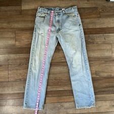 Levi's 505 Men's Jeans Size 36x32 Light Wash USA Made Straight Leg #12B3