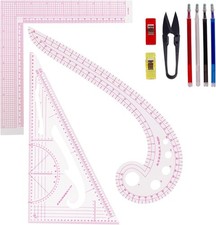 Quilting Ruler Set Acrylic 3pc French Curve Pattern