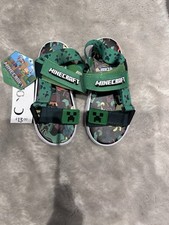 Minecraft Sandals Kids Sports Trekker Open Toe Easy Fasten Sliders Summer Shoes 