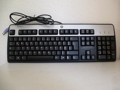 HP KB-0316 Keyboard Black Silver PS2 QWERTZ German