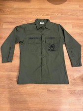 Vtg US Navy Seabees L/S Shirt Men's 16.5 x 32 Utility Workwear Military OG-507
