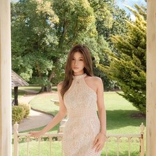 White Lace Halter Bodycon Dress