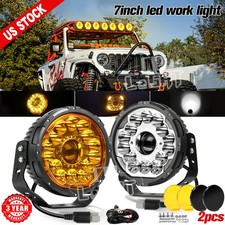 2pcs 7inch Led Laser Work Light Bar Spot Flood Driving Fog Off Road Atv Utv 4wd