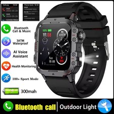Militär Smartwatch Herren mit Telefonfunktion Sprachassiste …