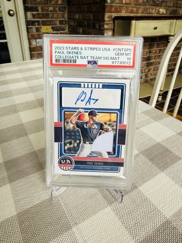 2023 Panini USA Stars and Stripes Paul Skenes Worn / Used PATCH Auto SSP PSA 10