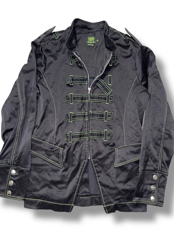 Chaqueta De Colección Y2K 00’s Trip NYC Negra con Cadenas Mediana Rara Foto 4 de 4