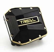 Treal Hobby X0032AUP8N Black Brass Front or Rear Diff Cover for SCX6