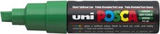UNI PC-8K CHISEL TIP MARKER PEN- GREEN OF 6 