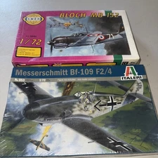 BF109 F2/4 Italeri & Smer BLOCH MB 152 1/72 TWO KITS Sealed W Box Wear