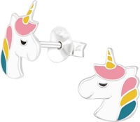 Einhorn Kinder Ohrringe | 925 Silber | MäDchen Ohrstecker Schmuck | Hypoallergen