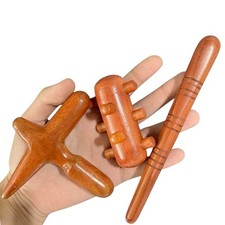 3 Pcs Thai Traditional Wooden Massage Stick Hand Foot Reflexology Massager Tool