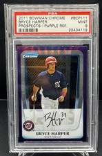 2011 Bowman Chrome Prospects Purple Refractor 756/799 Bryce Harper #BCP111 PSA 9
