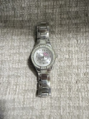 Hello Kitty 2012 Sanrio JAPAN Movement WRIST WATCH Silver Tone Needs Battery