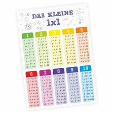 Kinder Lernposter - das kleine 1x1 bunt - A1/ A2/ A3/ A4 Wanddeko Kinderzimmer