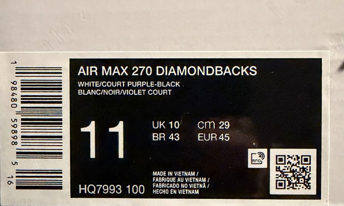 Arizona Diamondbacks Nike Air Max 270 City Connect HQ7993-100 Mens