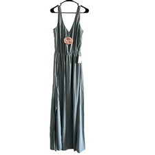 Show Me Your Mumu Large Kendall Maxi Dress Silver Sage Crisp