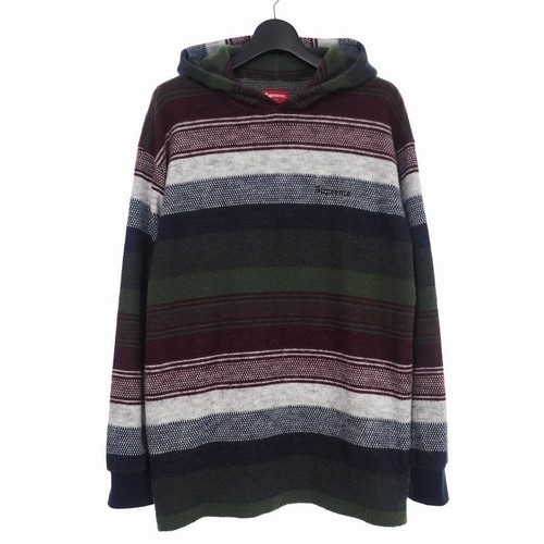 SUPREME 18AW Knit Stripe Hoodie Long 