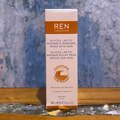 Ren Clean Skincare Glycol Lactic Radiance Renewal Mask with AHA 1.7 oz (50 ml)